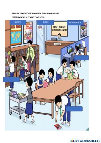 Seret jawapan dan letakkan di petak dengan betul