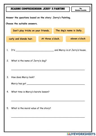 Reading Comprehension: Jerry's Painting