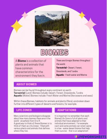 Biomes Questions