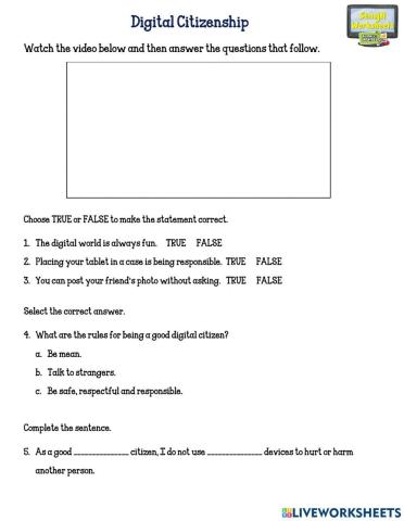 Digital Citizenship...Video Activity