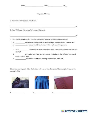 Disposal of Fullness