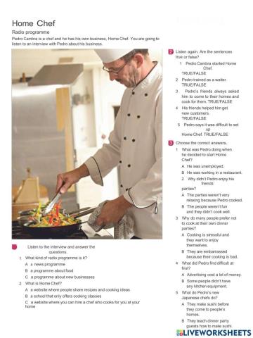 Listening B1: Chef at home