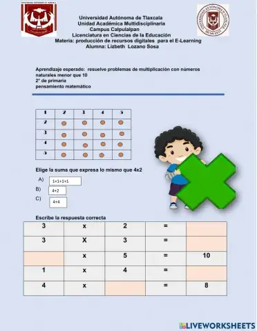 Multiplicación con números naturales menor que 10