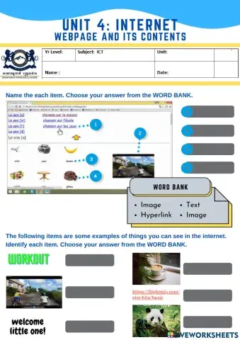 Internet: Webpage and its Contents