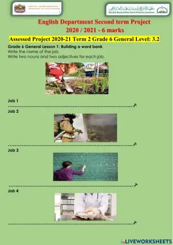 Grade 6 writing project second term