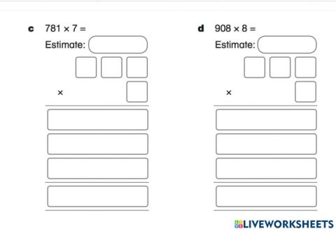 Multiplying 3- digit number by a single- digit number by using Expanded