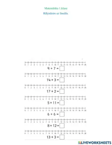 Saskaitīšana uz lineāla