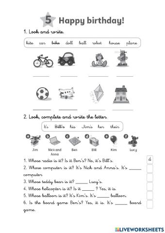 B2. Revision unit 5. Happy Birthday