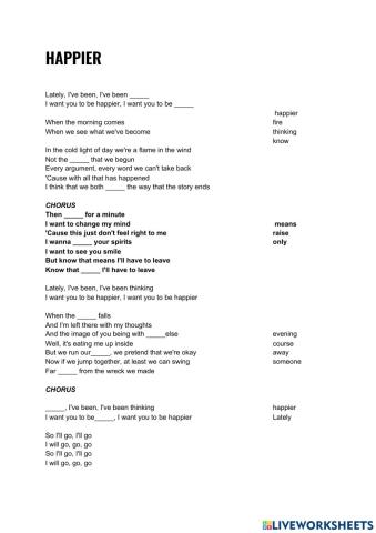 Happier song (by Tere Font)