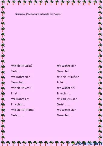 Wie alt bist du? Wo wohnst du?