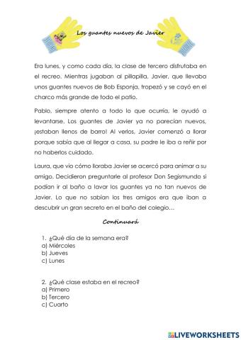 Los guantes nuevos de Javier