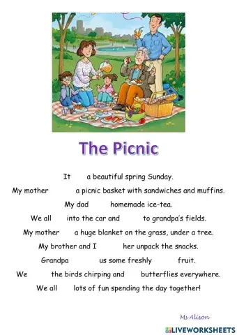 The Picnic - Past tense practice