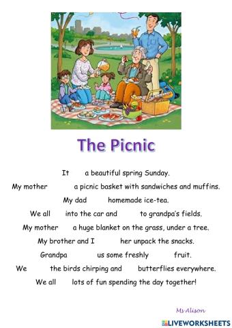 The Picnic - Past tense practice