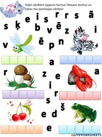 Saliec burtus un lasi teikumus!