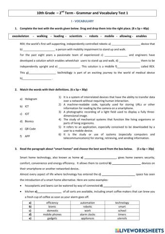 Vocabulary - GrammarTest
