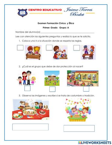 Examen Formación Cívica Y Ética