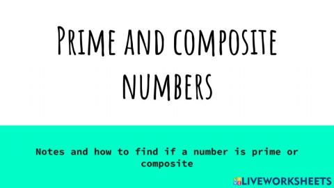Prime and Composite Numbers