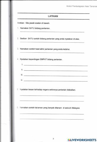 Kepentingan pertanian di malaysia