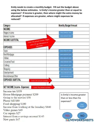 Monthly Budget Worksheet -2