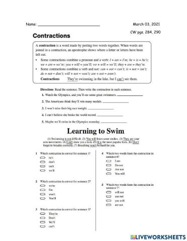 English 3rd CW 03-03