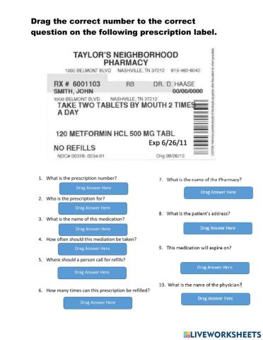 Reading a Prescription Label -4
