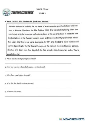 Mock exam 3 - Go getter 3