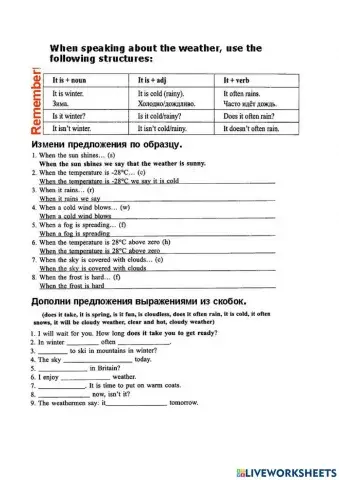 Form 9 Weather- структуры для описания погоды