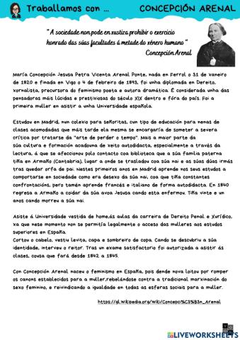 Traballamos con ... CONCEPCIÓN ARENAL