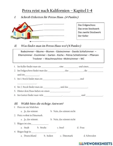 Petra reist nach Kalifornien K1-4 Quiz