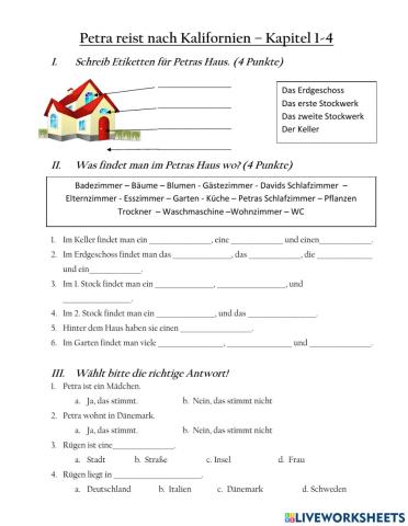 Petra reist nach Kalifornien K1-4 Quiz