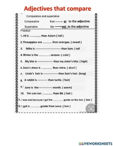 Adjectives that compare