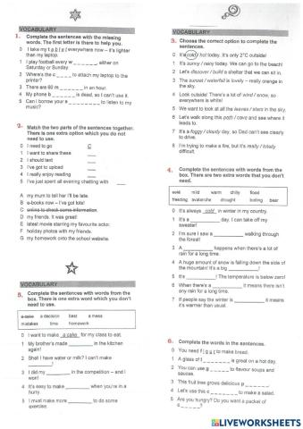 Vocabulary revision Wider world 3 U1-4 (1)