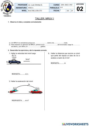 Movimiento rectilineo acelerado