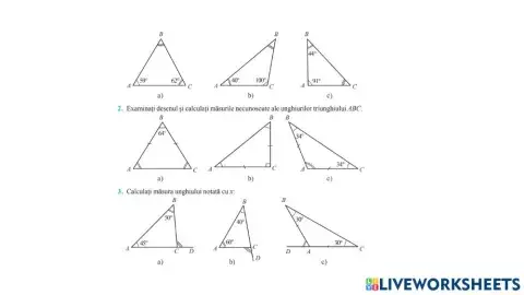 Suma unghiurilor în triunghi