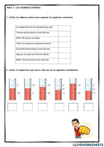 Ficha 1: Los números enteros