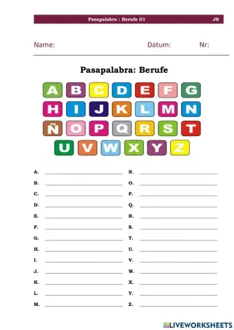 Pasapalabra Berufe 01