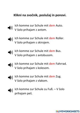 Wie kommst du zur Schule?