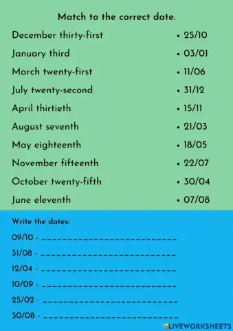Dates exercise