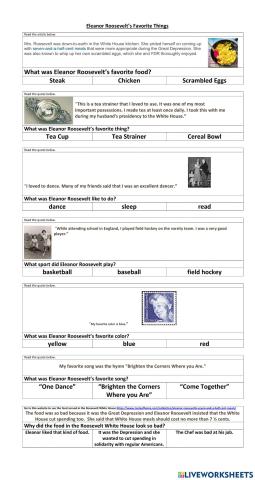 Eleanor Roosevelt's Favorite Things