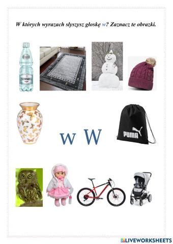Utrwalenie litery w, W