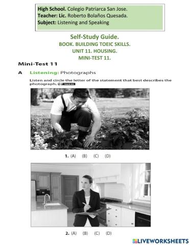 UNIT 11. HOUSING BUILDING MINI-TEST 