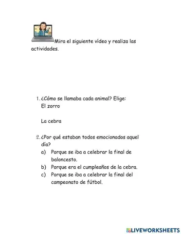 Comprensión oral(za, ce, ci, zo, zu)