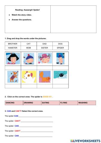 Reading: Aaargh! Spider!