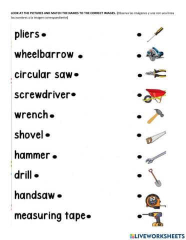 Tools Vocabulary