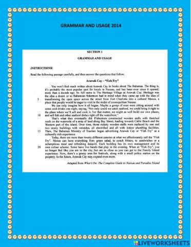 Grammar and usage 2014