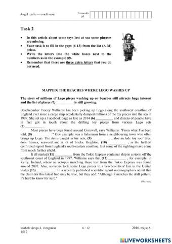 Érettségi 2016 Reading 2