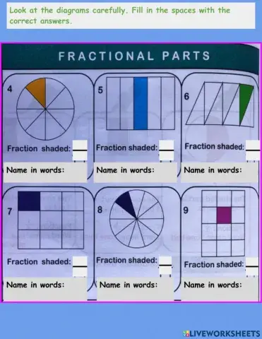 Identifying Fractions Activity 2