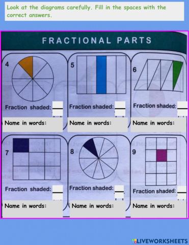 Identifying Fractions Activity 2