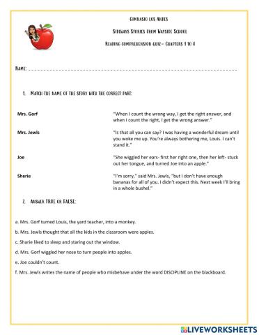 Sideways stories from Wayside school- Chapters 1 to 4