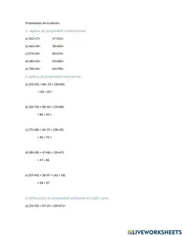 Propiedades de la adición